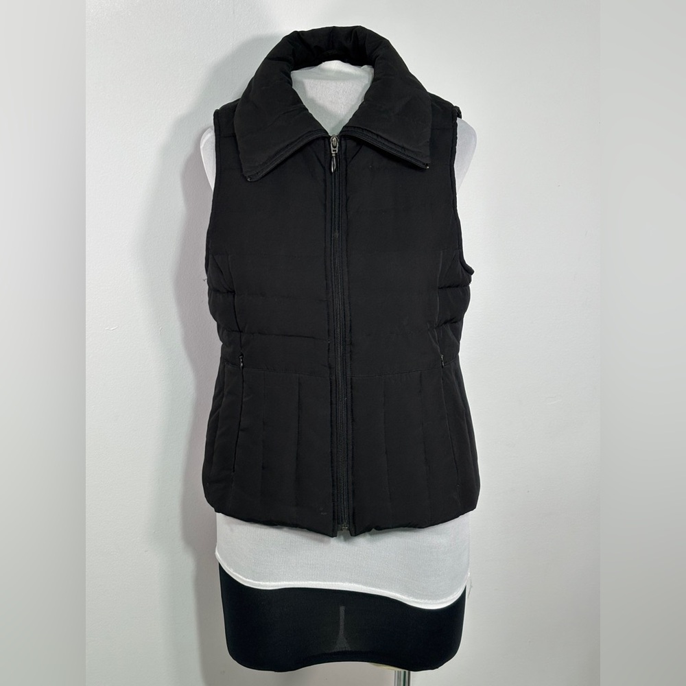 Kenneth Cole Reaction Puffer Vest Women's Medium Black Full Zip Down Pockets